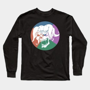 Skull Jester Laughing Pinwheel Long Sleeve T-Shirt